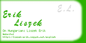 erik liszek business card